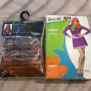 Daphne costume and wig never worn, wig never taken out of the bag.